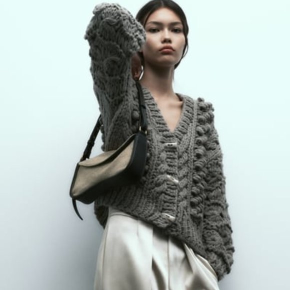 NWT ZARA STRUCTURED KNIT CARDIGAN S, M 3920 - Picture 2 of 5